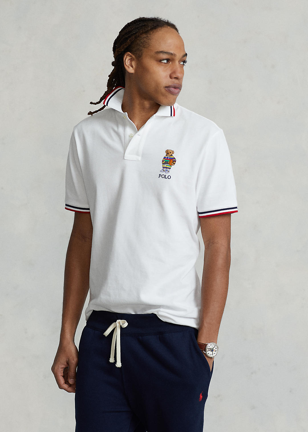 Ralph lauren slim fit polo t shirt white online