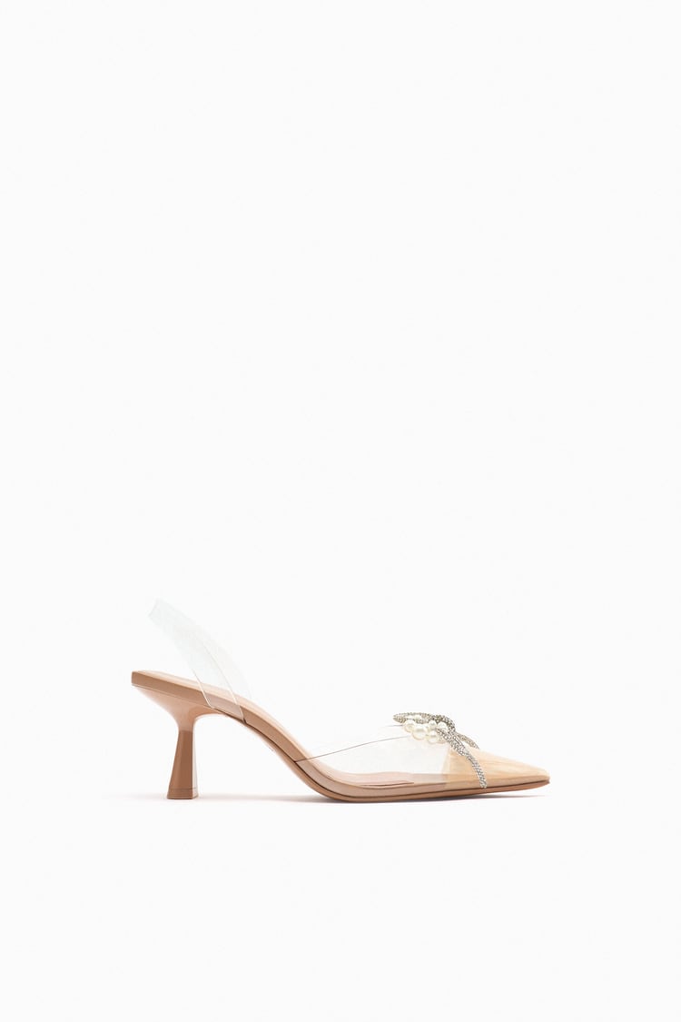 ZARA HEELED SLINGBACK VINYL SHOE