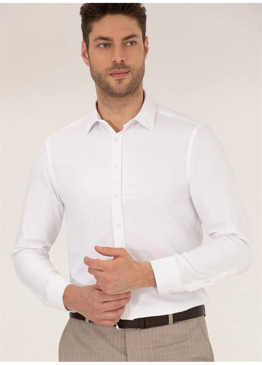 Pierre Cardin Men's Regular White Shirt