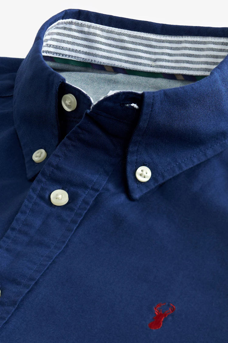 NEXT Cobalt Blue Slim Fit Long Sleeve Oxford Shirt