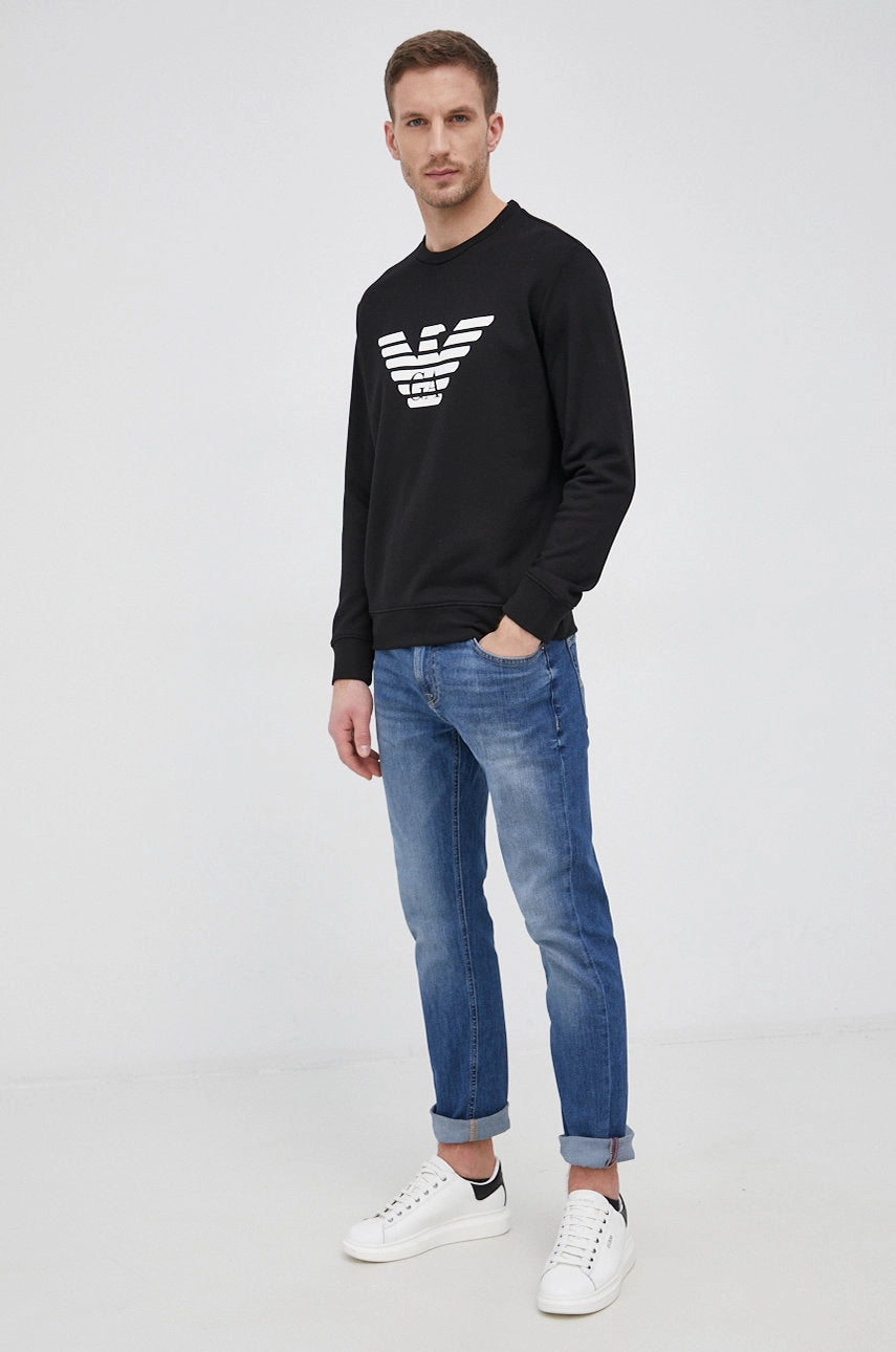 EMPORIO ARMANI MODAL-BLEND SWEATSHIRT WITH LOGO PRINT