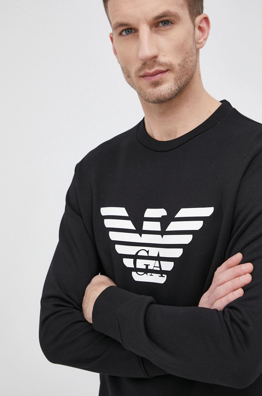 EMPORIO ARMANI MODAL-BLEND SWEATSHIRT WITH LOGO PRINT