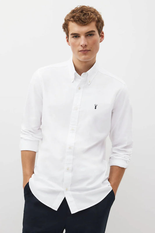 NEXT White Slim Fit Long Sleeve Oxford Shirt