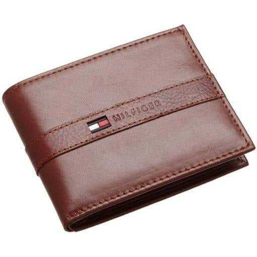 TOMMY HILFIGER LEATHER MEN'S WALLET RANGER PASS CASE - TAN