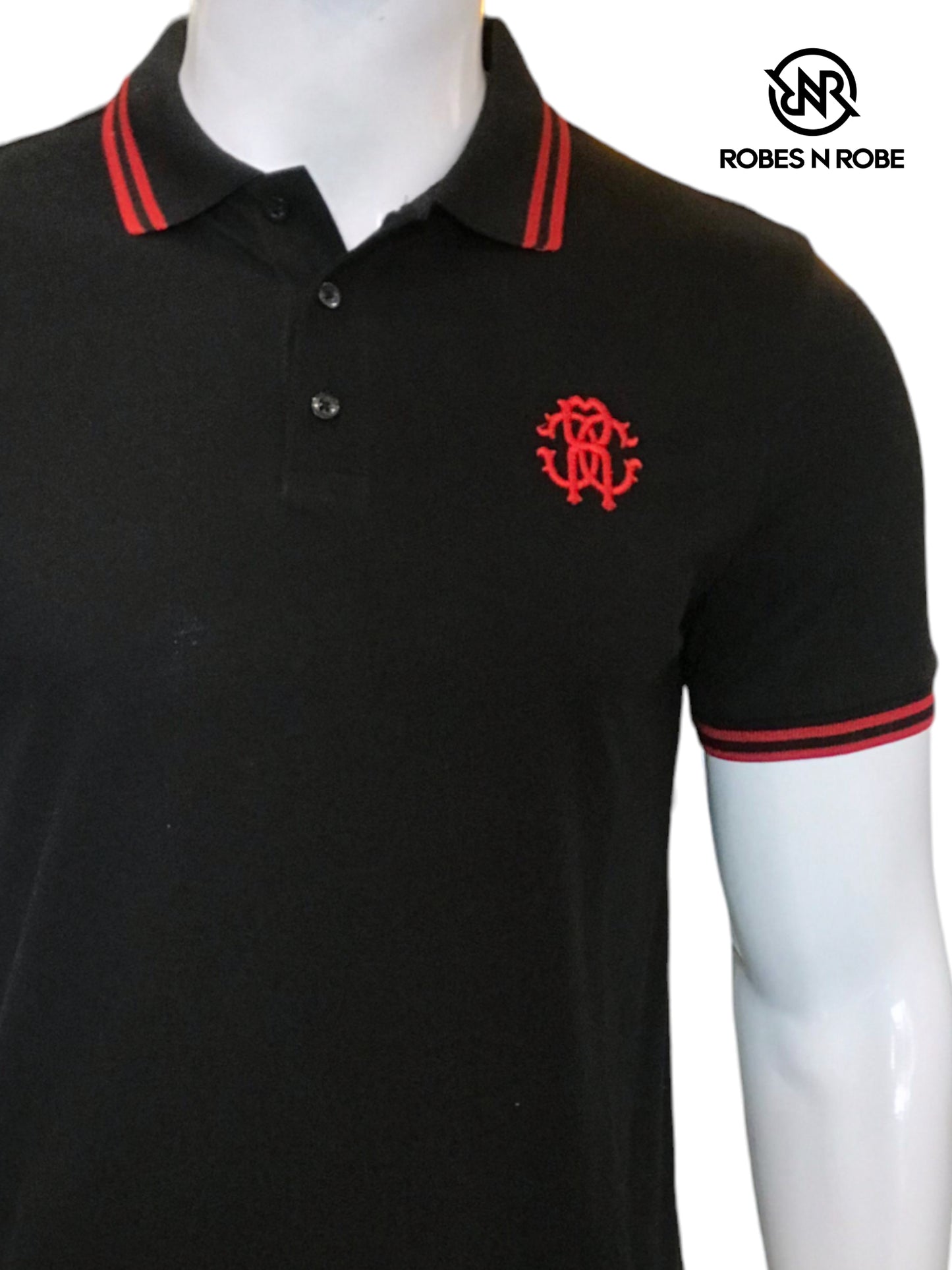 RC Monogram-Embroidered Polo Shirt | Roberto Cavalli Polo Shirts