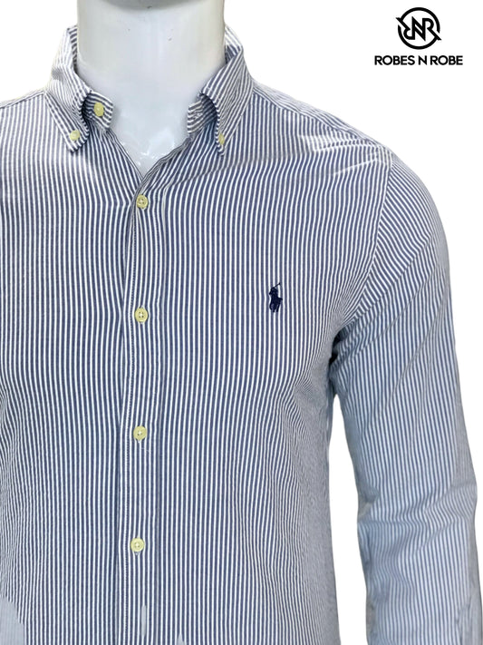 RALPH LAUREN BUTTON DOWN  SLIM-FIT STRIPE SHIRT