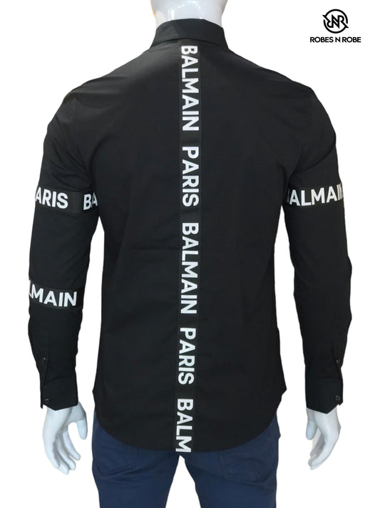 BALMAIN BLACK COTTON  SHIRT