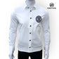 BALMAIN LOGO WHITE COTTON SHIRT