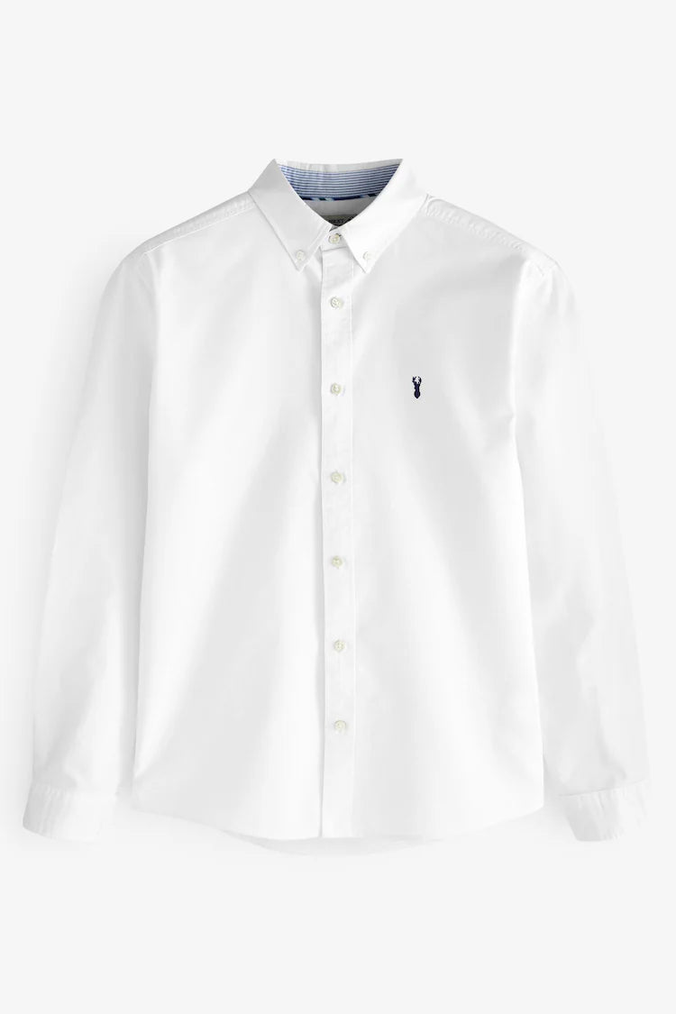 NEXT White Slim Fit Long Sleeve Oxford Shirt