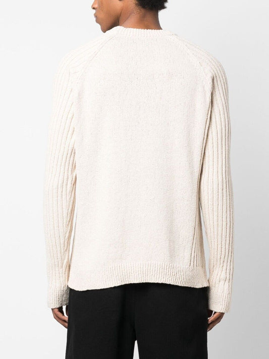 BALMAIN INTARSIA-KNIT LOGO JUMPER