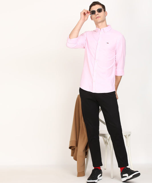 TOMMY HILFIGER OXFORD COTTON SOLID PINK - SHIRT