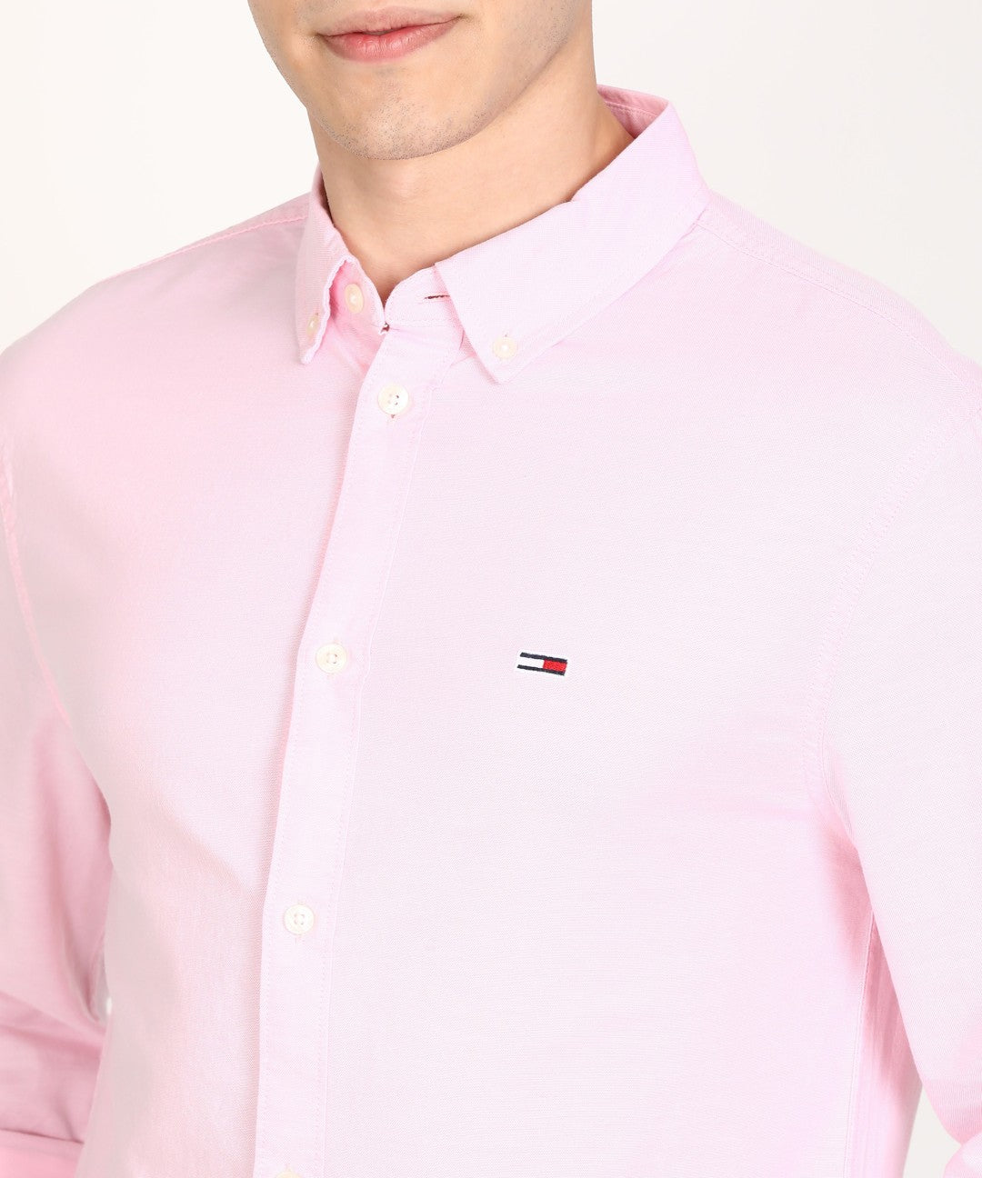 TOMMY HILFIGER OXFORD COTTON SOLID PINK - SHIRT