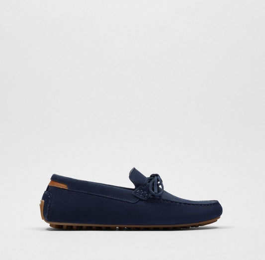 ZARA LEATHER DRIVING LOAFER - BLUE