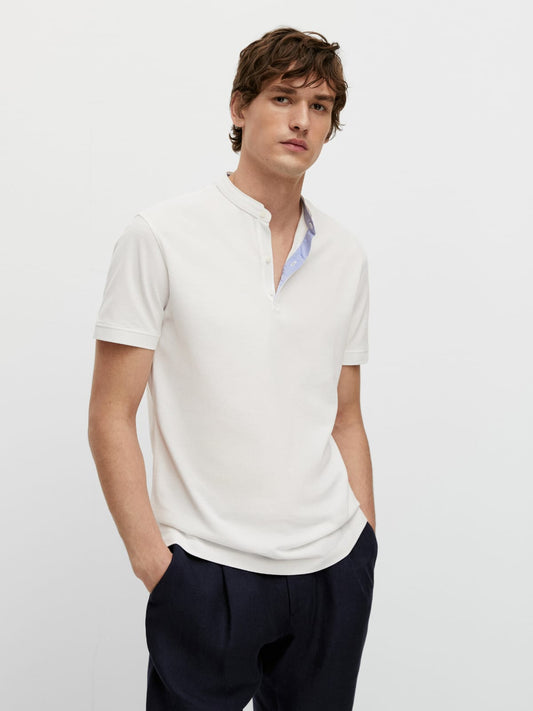 MASSIMO DUTTI POLO STAND UP COLLAR T-SHIRT