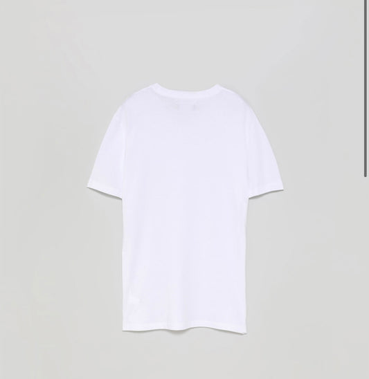 LEFTIES BASIC V NECK TEES - WHITE